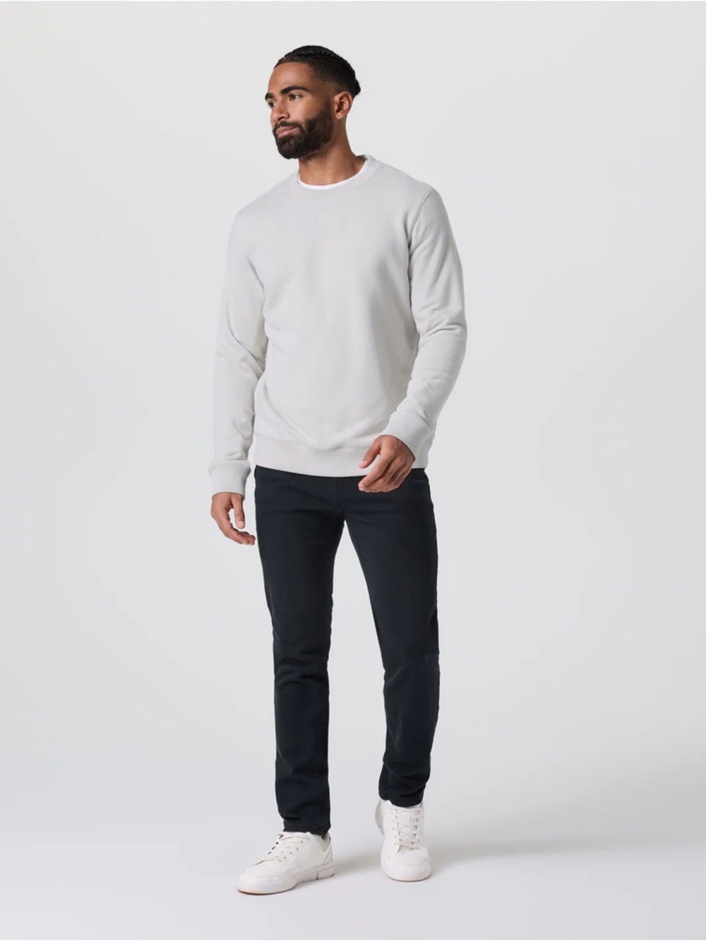 Vuori Light Gray Cypress Crewneck Sweatshirt in Salt Size Small - Picture 2 of 6